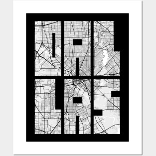 Dallas, USA City Map Typography - Light Posters and Art